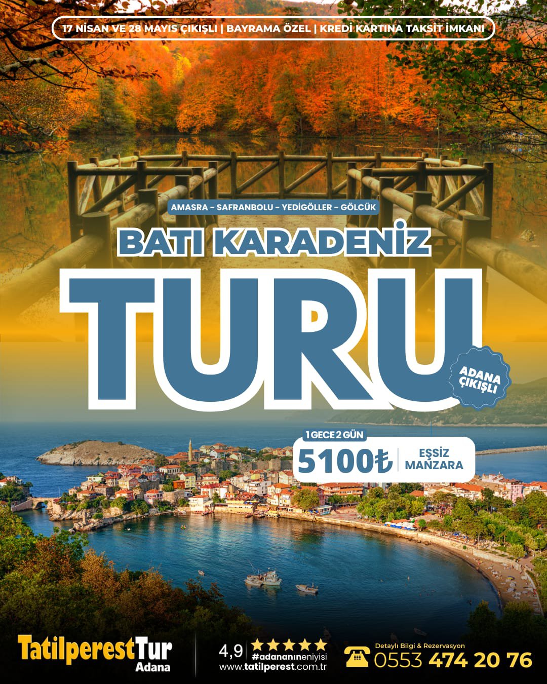 BATI KARADENİZ TURU 1 GECE 2 GÜN 17 NİSAN ÇIKIŞLI